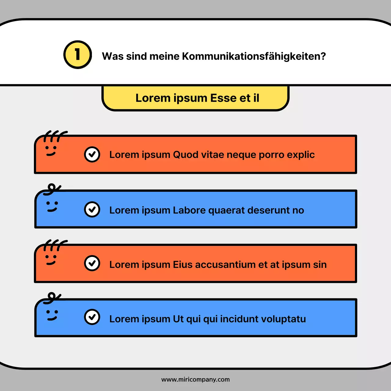 Niedliche Charakterformen in orange und blauen KonzeptkartenNews Kit