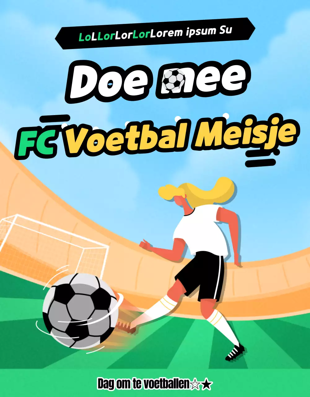 Rekrutering vrouwenvoetbal met een knal groen en geel