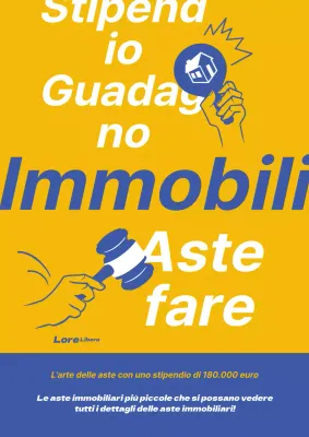 Copertina semplice di un libro d'aste immobiliari giallo e blu