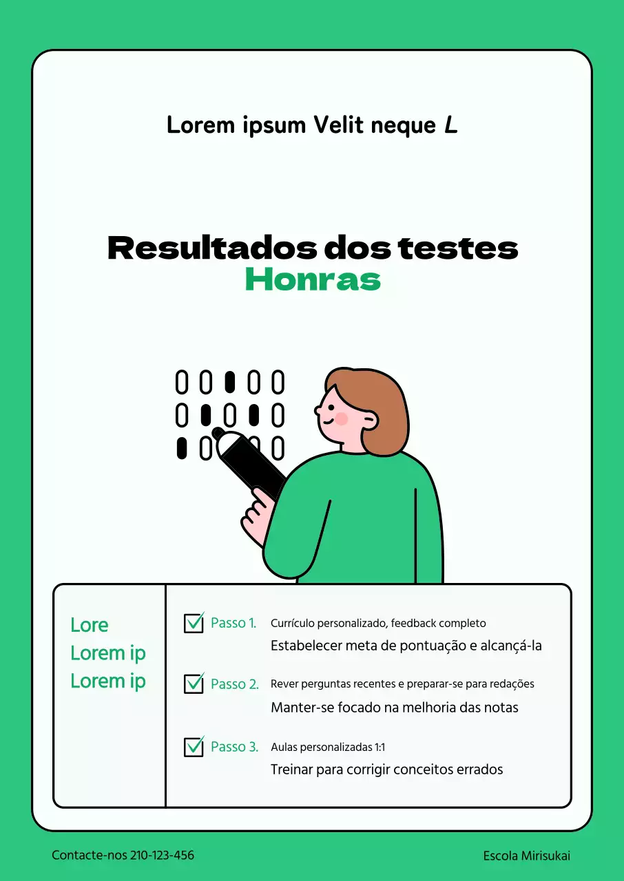 Promoção escolar com ilustrações conceptuais de cartões OMR de cor verde