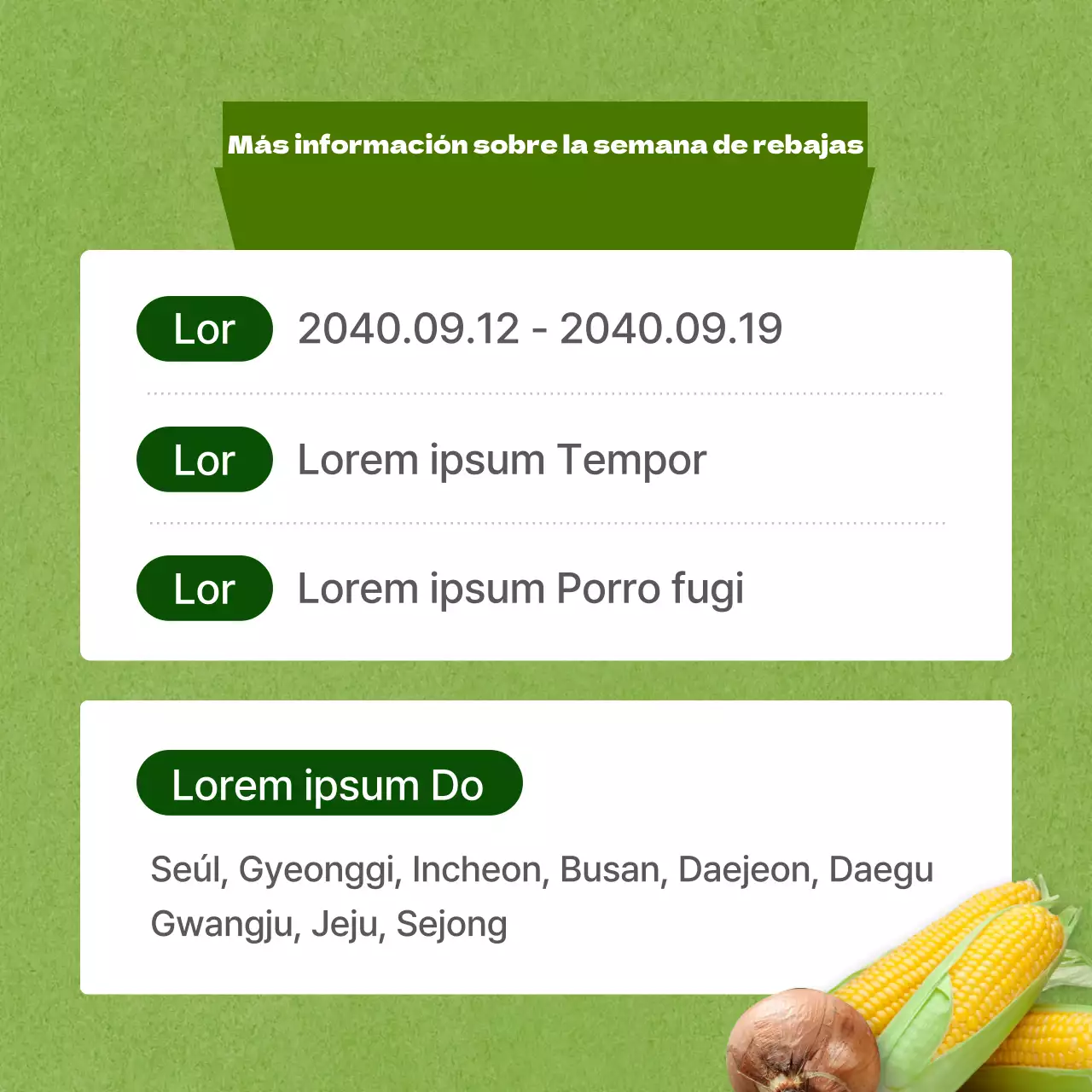 Folleto verde lima de descuento para eventos