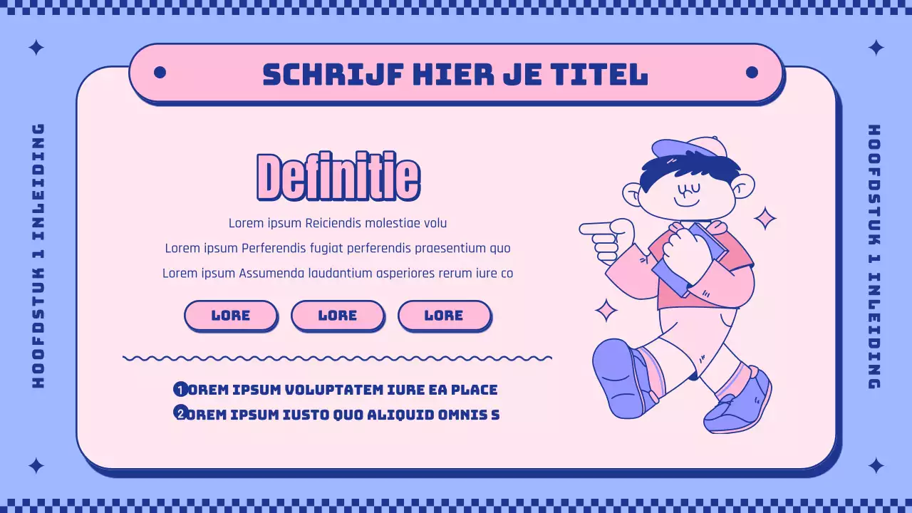 Introduceer het concept van schattige roze en paarse figuurtjes