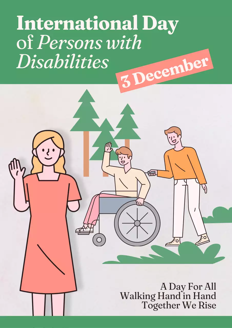 Green Minimal Disability Event Poster