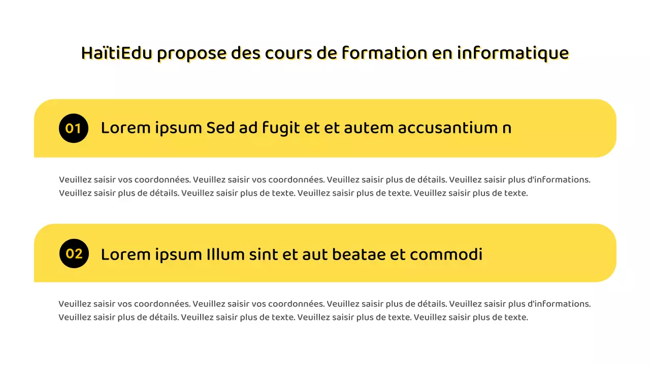 Rapport simple sur le tableau de bord des technologies de l'information sur fond jaune