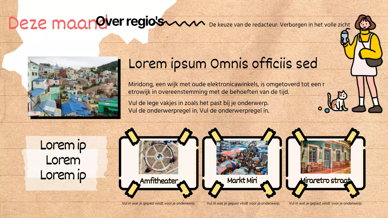 Een gids voor trendy buurten op een beige achtergrond