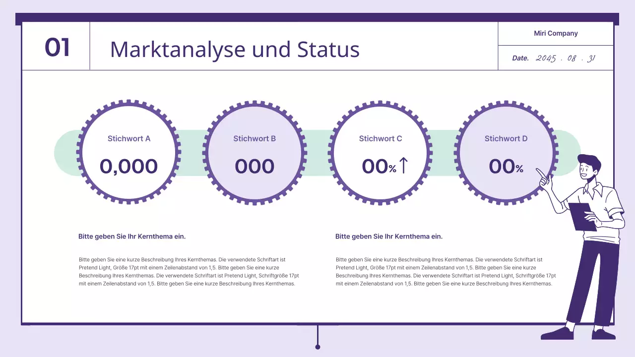 Ein Vorschlag mit lilafarbenen und mintfarbenen Radelementen