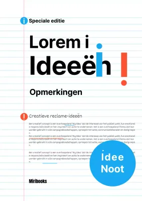 Idee nota strategie voorstel met typografie