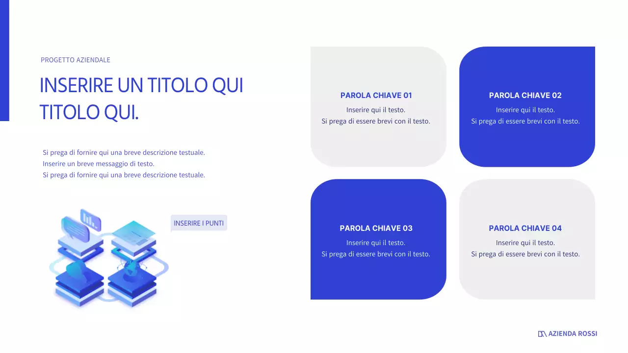 Bianco e blu per un look aziendale pulito