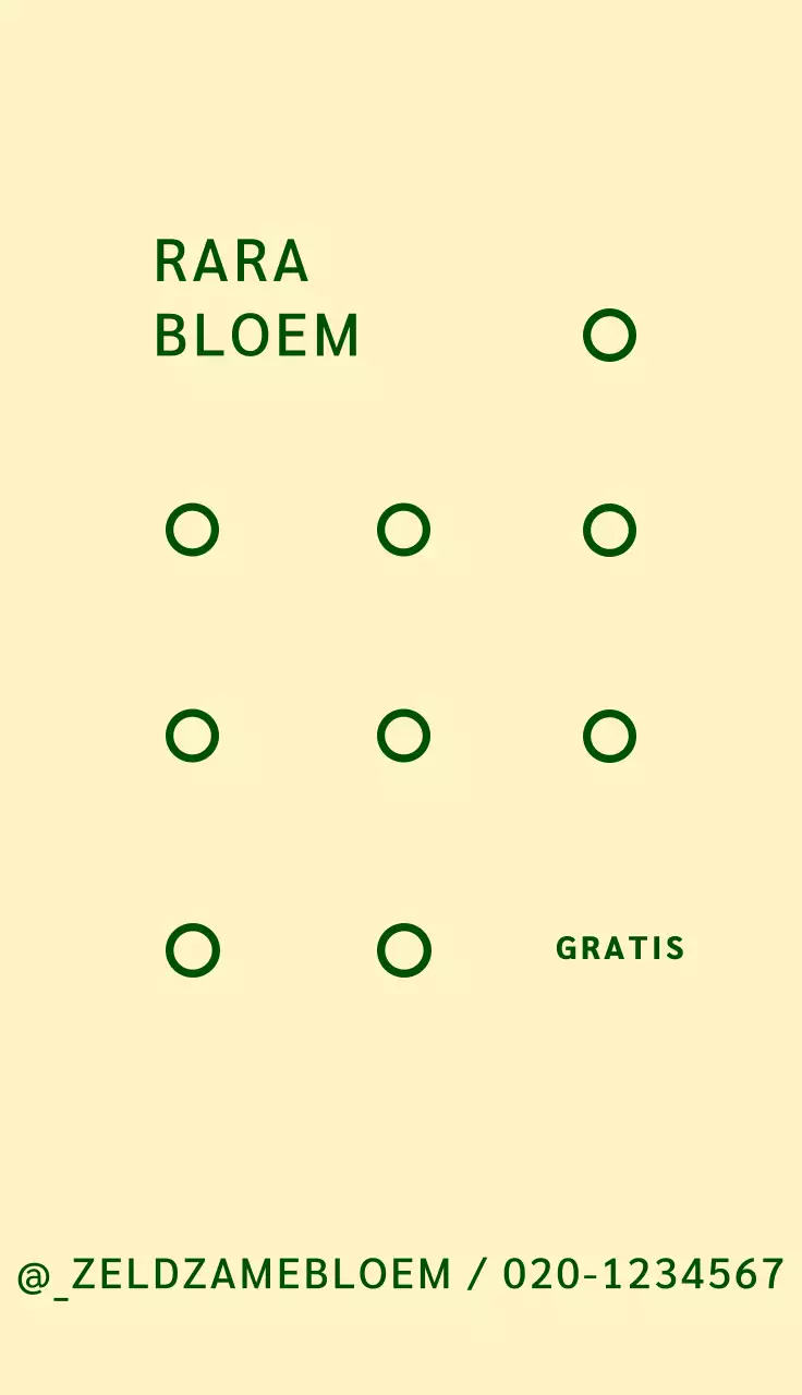Bloemenwinkel visitekaartje met een bloem illustratie logo op een gele achtergrond