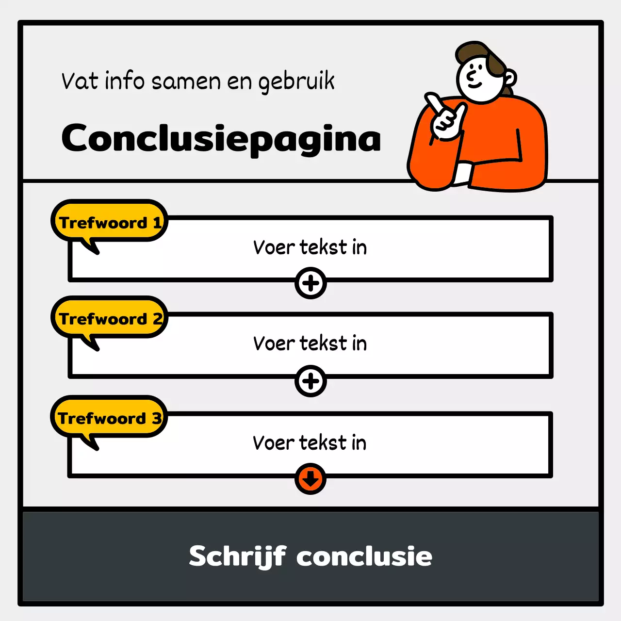 Basic en schattige illustratie met blauwe, rode en gele accenten