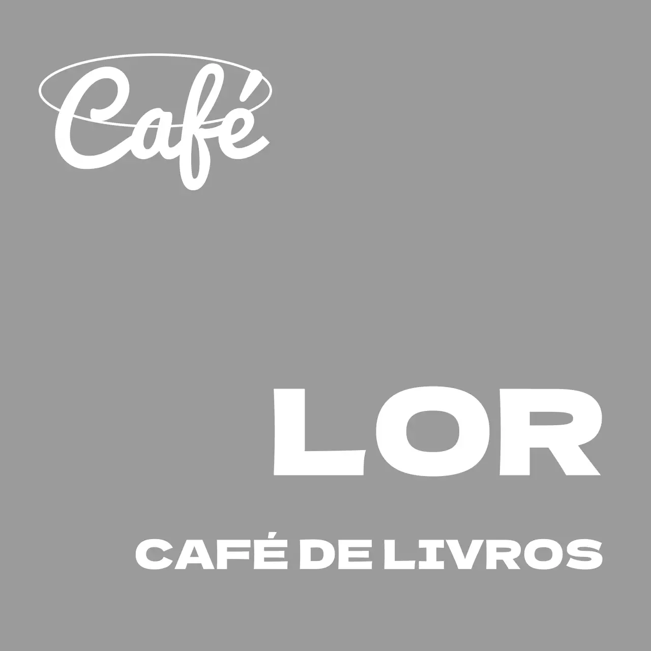 Um sinal simples de montra com texto vintage de um café a preto e branco e formas de linhas circulares.