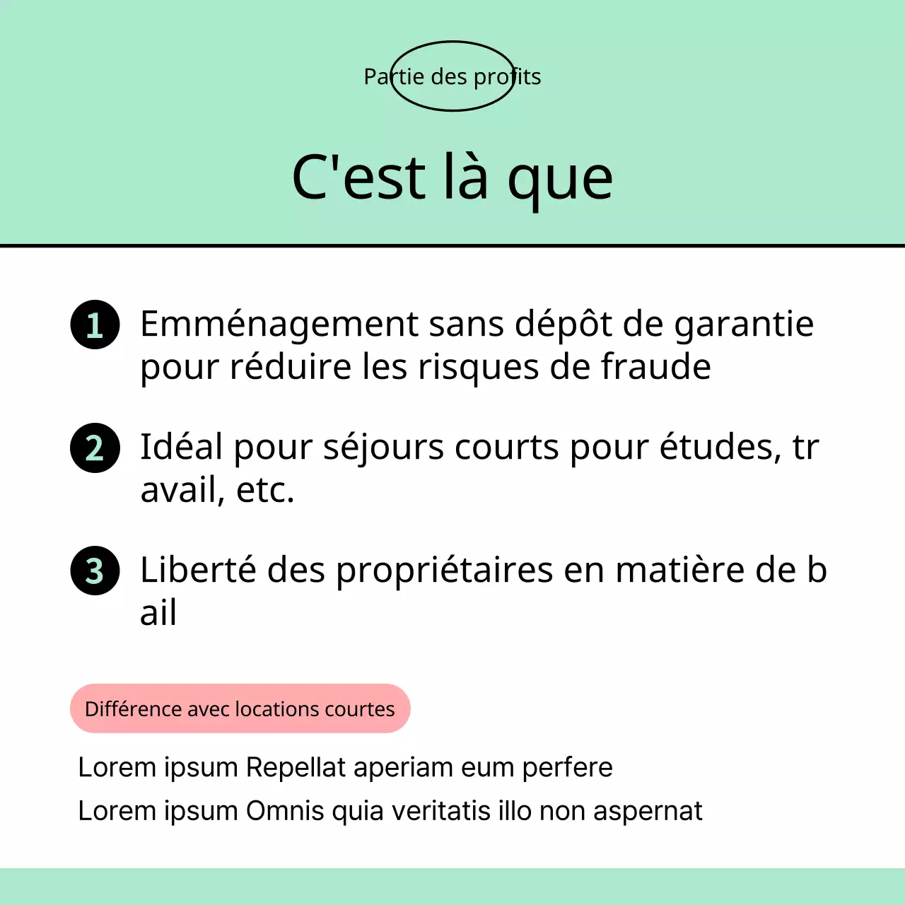 Annonces immobilières tendance en rouge et menthe
