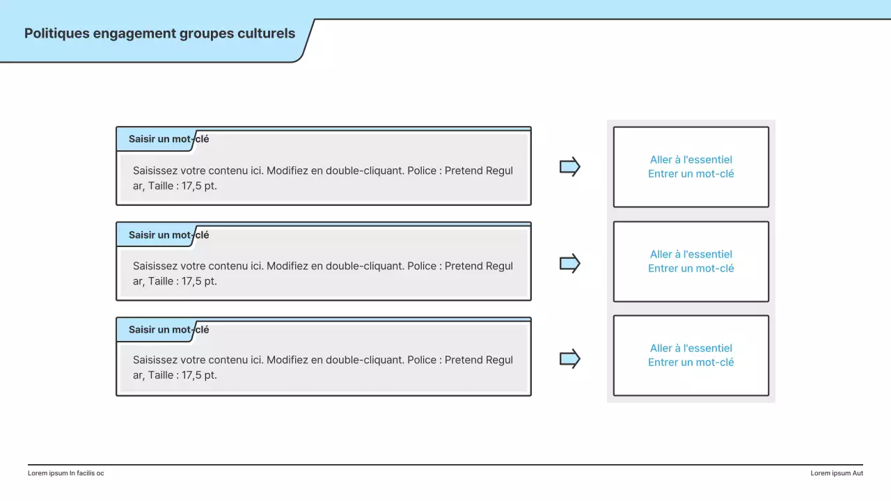 Une proposition politique avec une illustration claire en bleu clair et une forme de point d'indice.