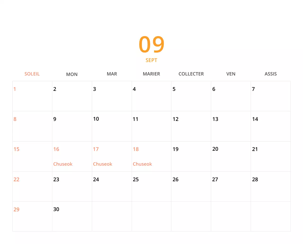 Calendrier de bureau illustré vert sur le thème de la famille
