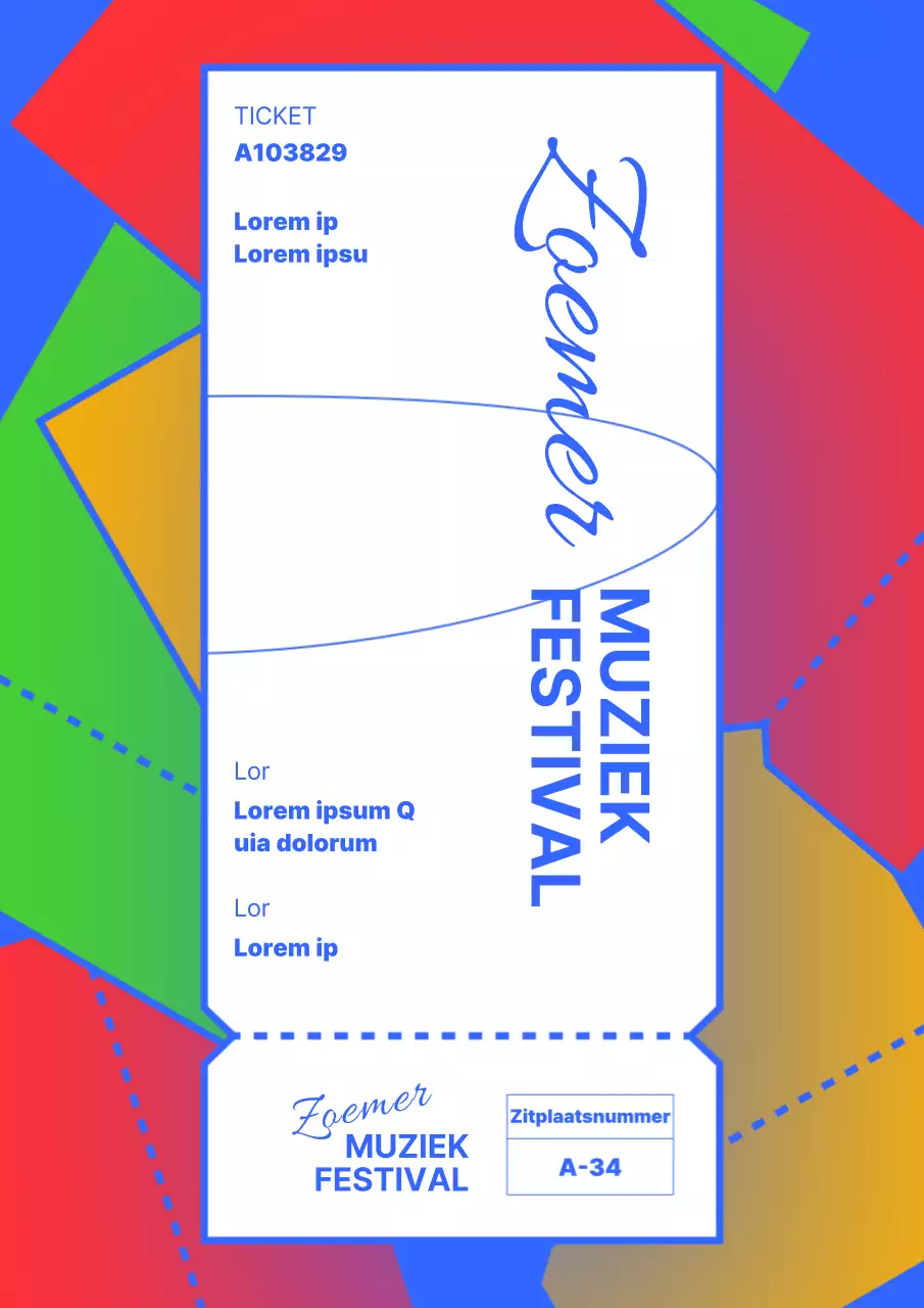 Promoot zomerse muziekfestivals met blauwe kleuren en regenbogen