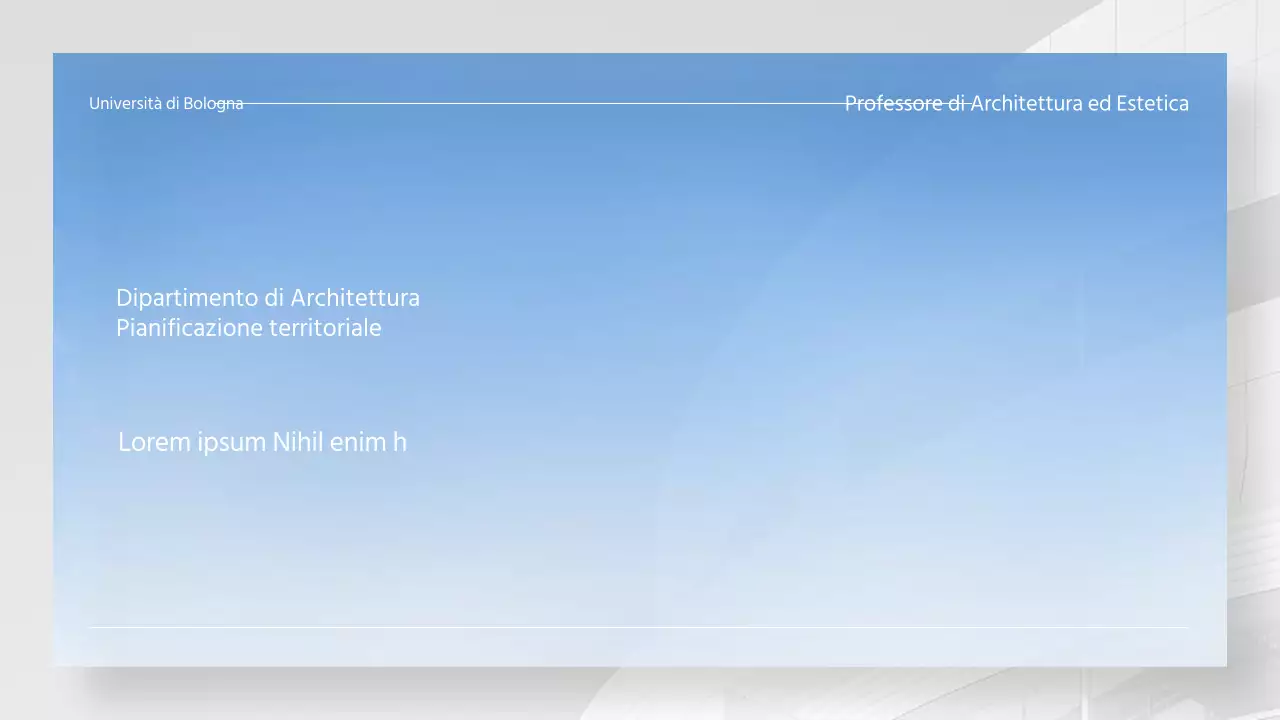 Orientamento del corso utilizzando una foto con un gradiente azzurro e bianco