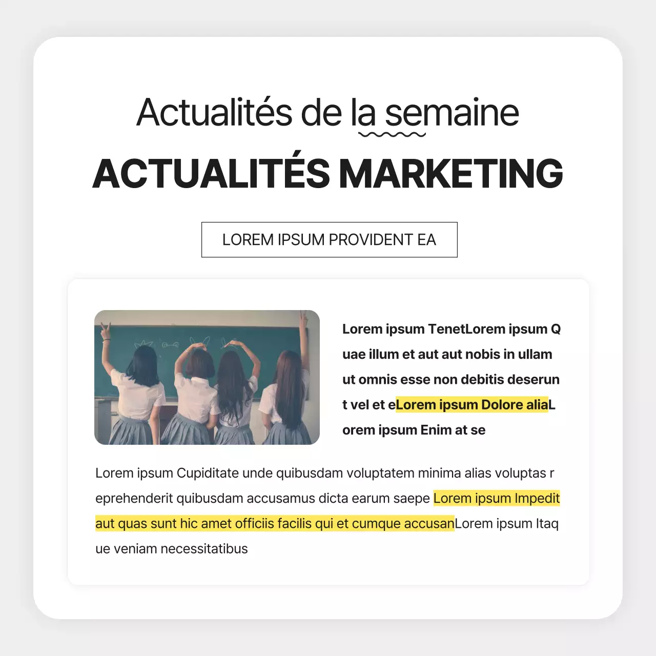 Lettre d'information marketing grise et simple