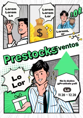 Kitschy anuncios de inversión de valores en blanco y negro y anuales