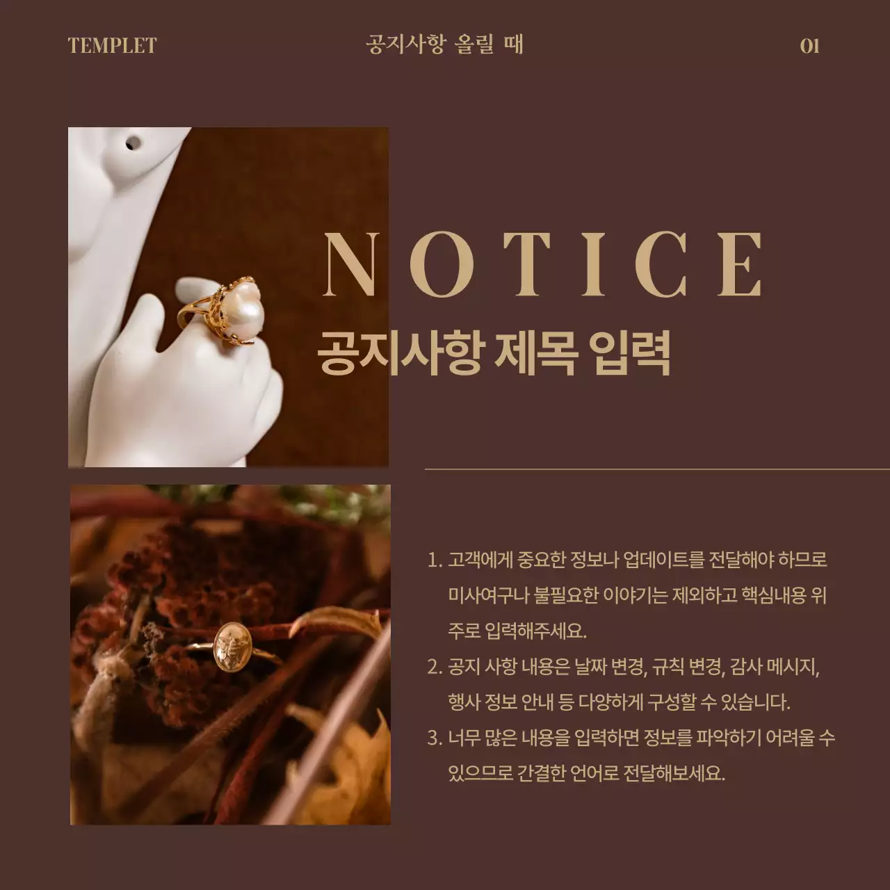 갈색에 골드 포인트를 준 럭셔리 브랜드 게시글