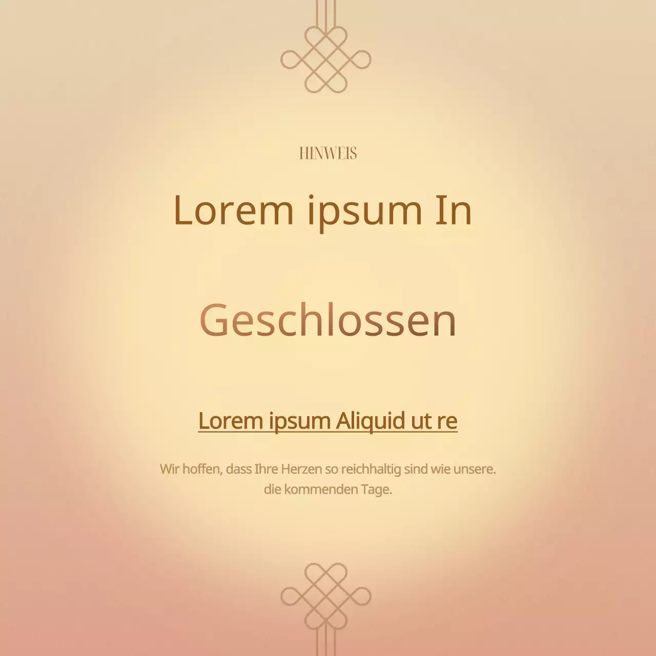 Ankündigung des Chuseok-Abschlusses unter Verwendung eines traditionellen Musters mit Farbverläufen in Gelb und Rot