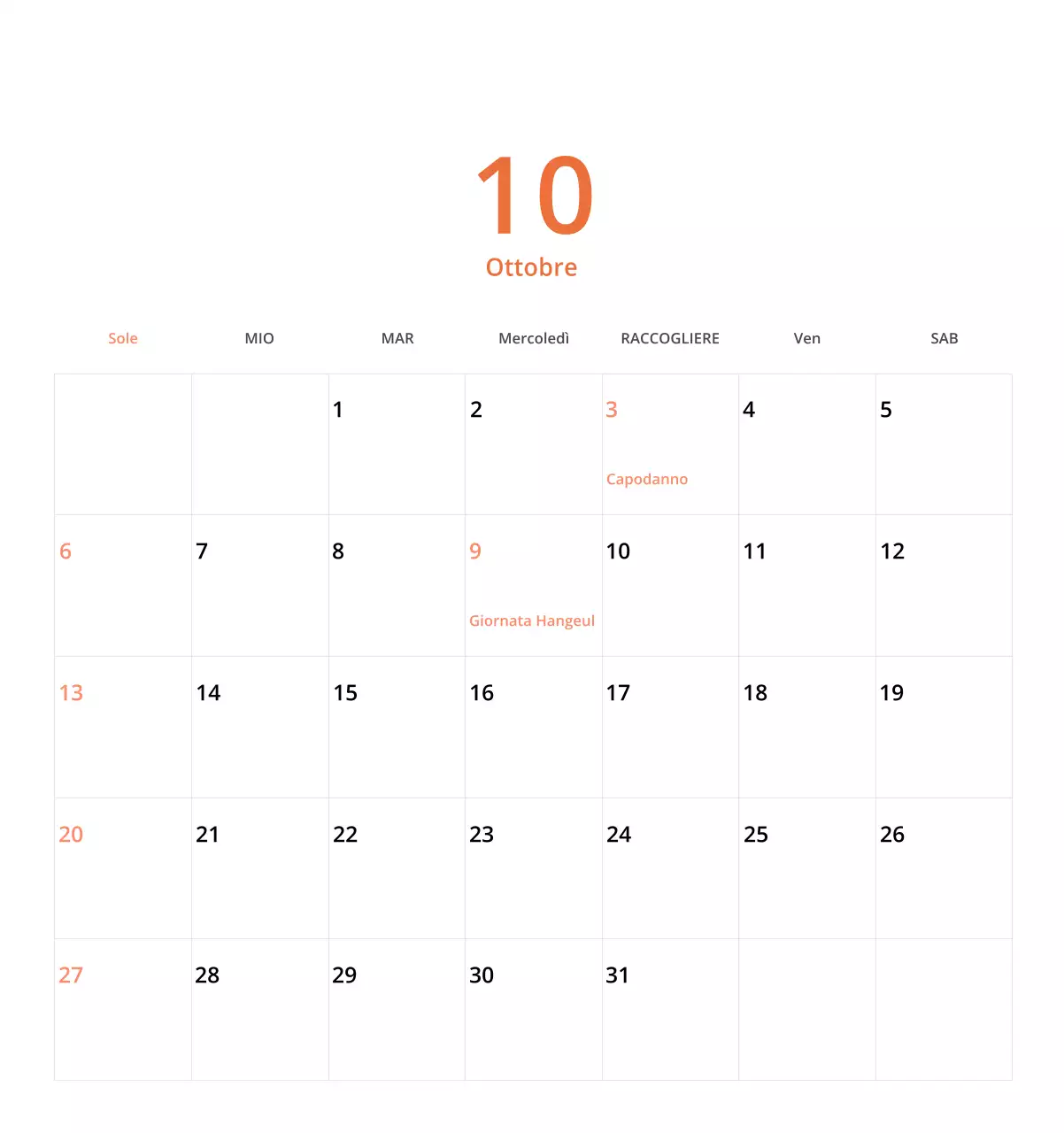 Simpatico calendario da tavolo illustrato verde a tema famiglia