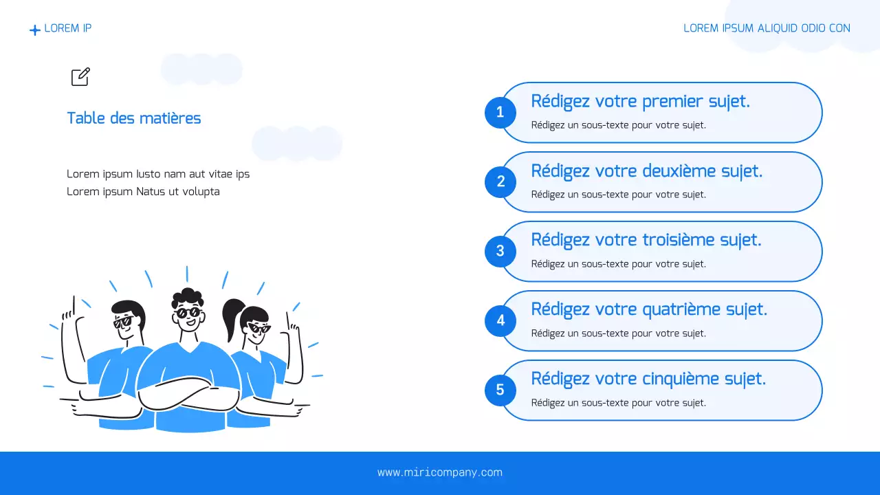 Un plan d'affaires simple en bleu clair et bleu