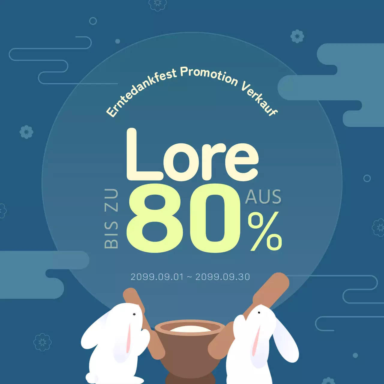 Chuseok-Ankündigung in traditionellem Muster mit Chartreuse-Akzenten