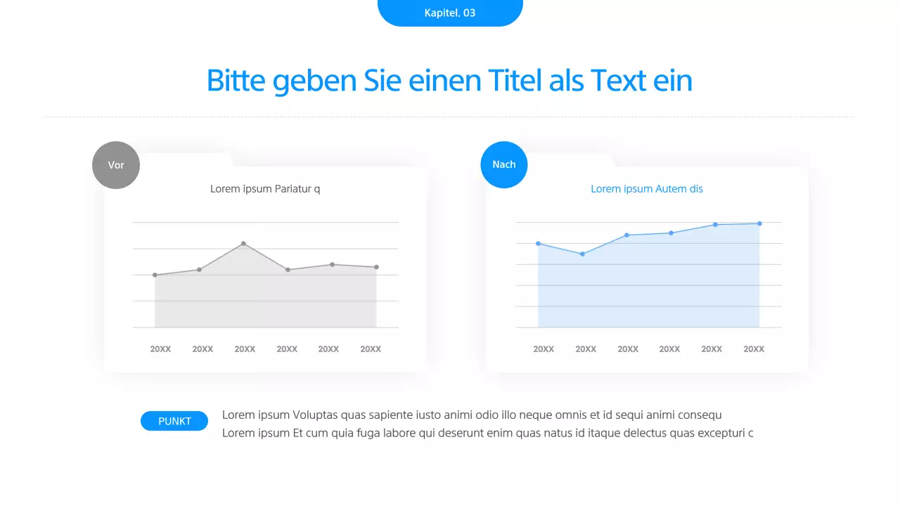 Eine einfache Geschäftspräsentation in Weiß und Blau