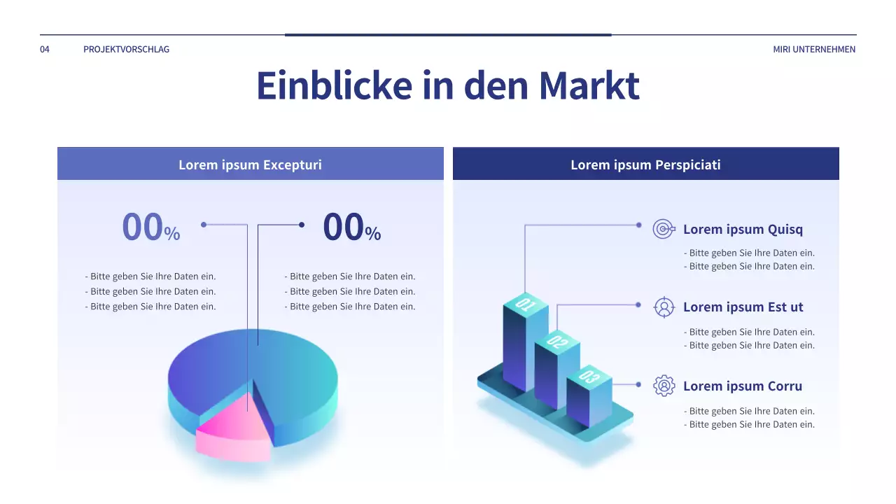 Ein einfacher Projektvorschlag in Blau