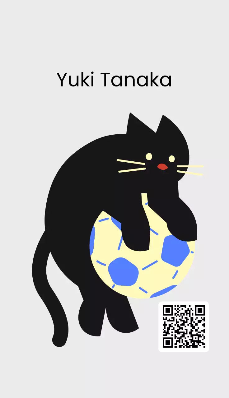 黒猫のイラストが描かれたシンプルでキッチュなコンセプトのフリーランスビジネス。