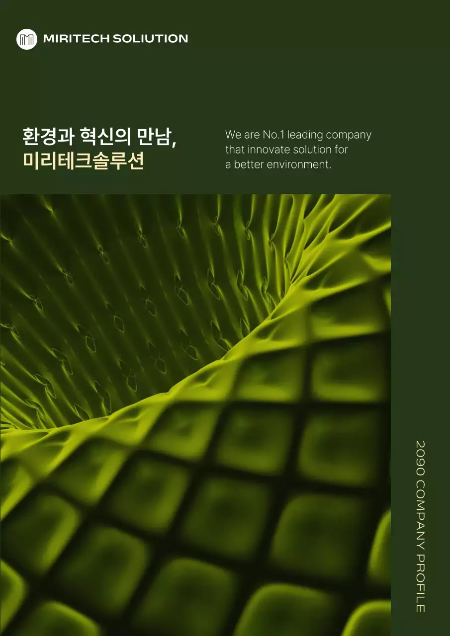 카키색의 미니멀한 환경 혁신 솔루션 회사소개서