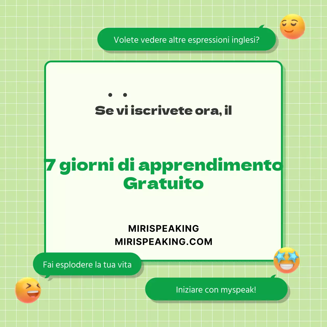 Inglese commerciale moderno in verde