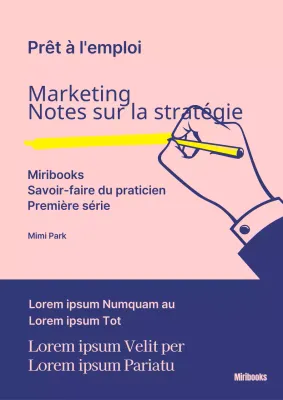 Une note de stratégie marketing propre et monochromatique en rose et bleu marine