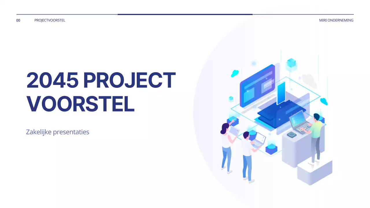 Een eenvoudig projectvoorstel in blauw