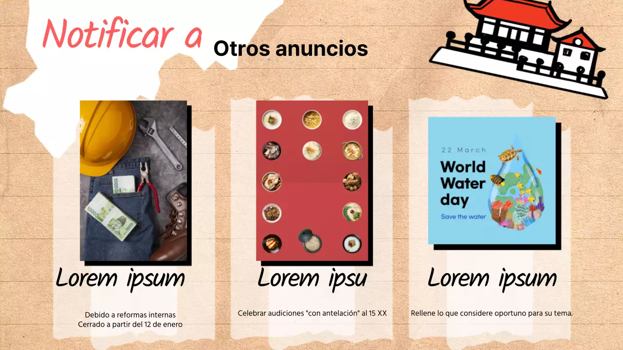 Guía de barrios de moda sobre fondo beige