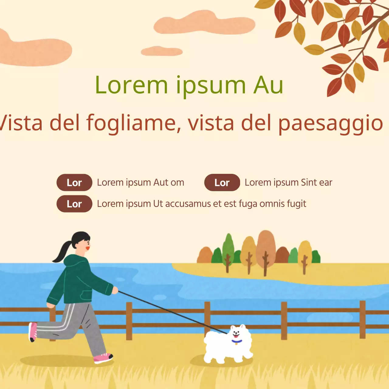 Promuovere l'evento con un'illustrazione marrone e ambulante