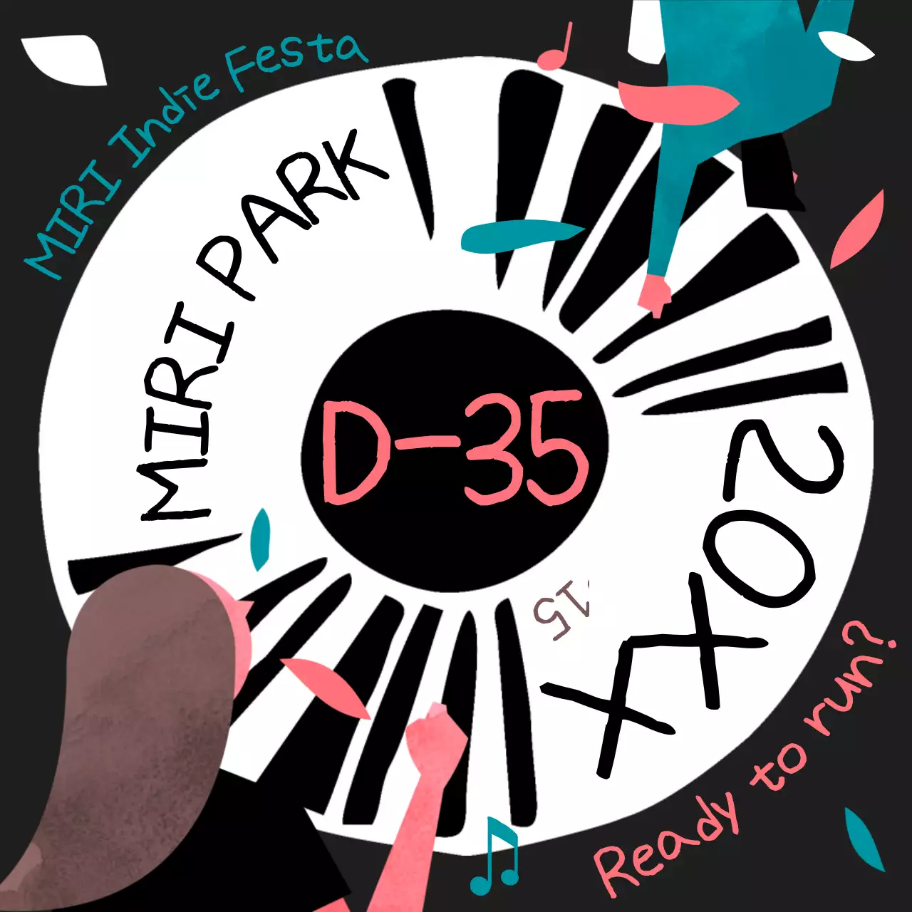 Black Abstract Festival Promotion Social Media Post