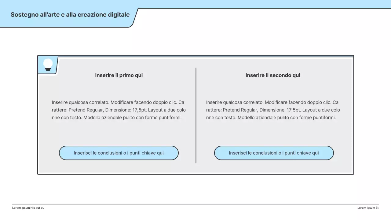 Una proposta politica con un'illustrazione pulita in azzurro e una forma a punto indice.