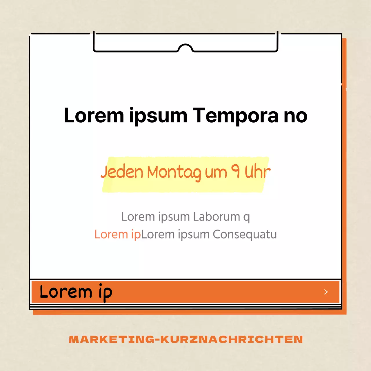 Orange und weiß, modern und sauber, Hervorhebung von Marketinginformationen