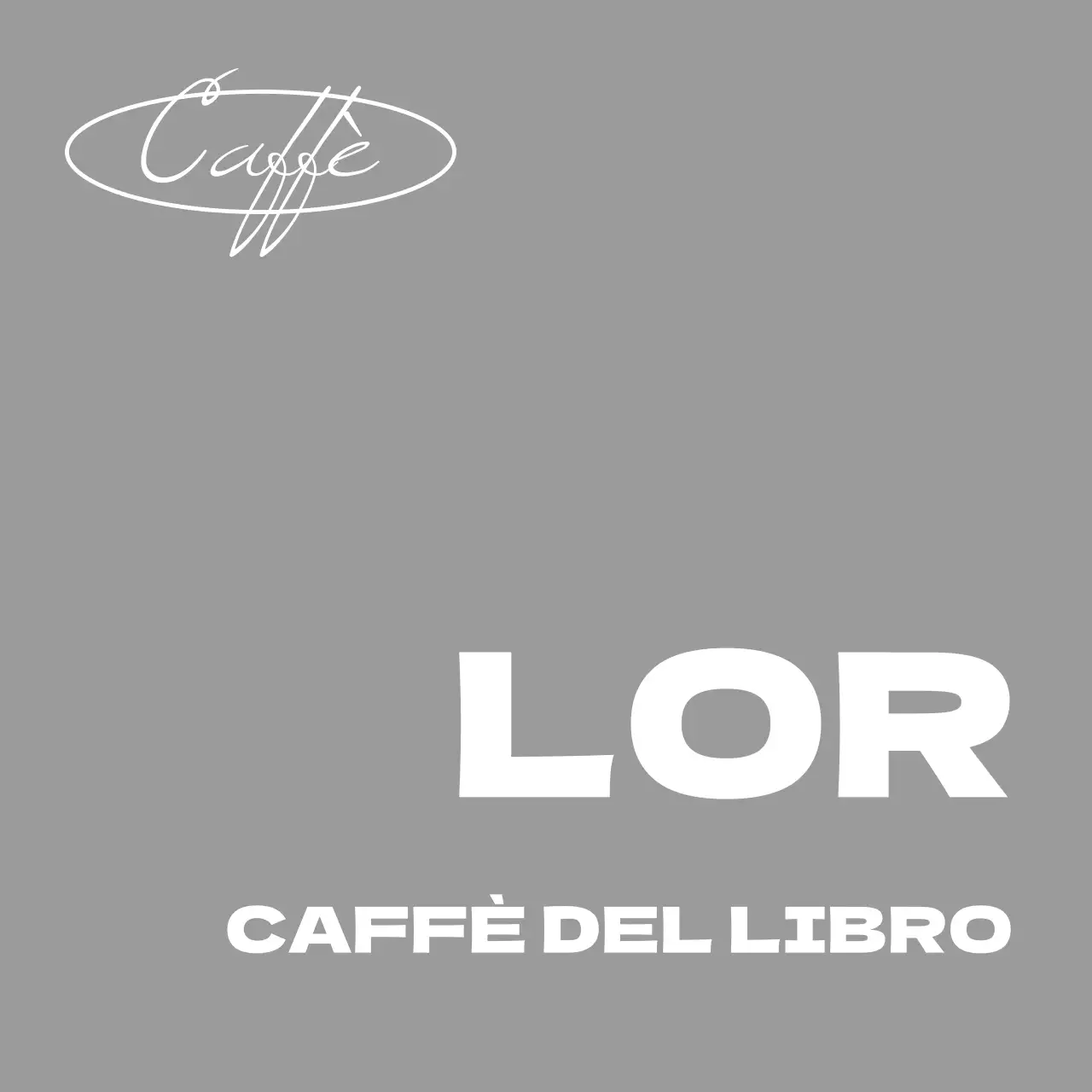 Un'insegna semplice per la vetrina di un negozio con testo vintage in bianco e nero e forme circolari.