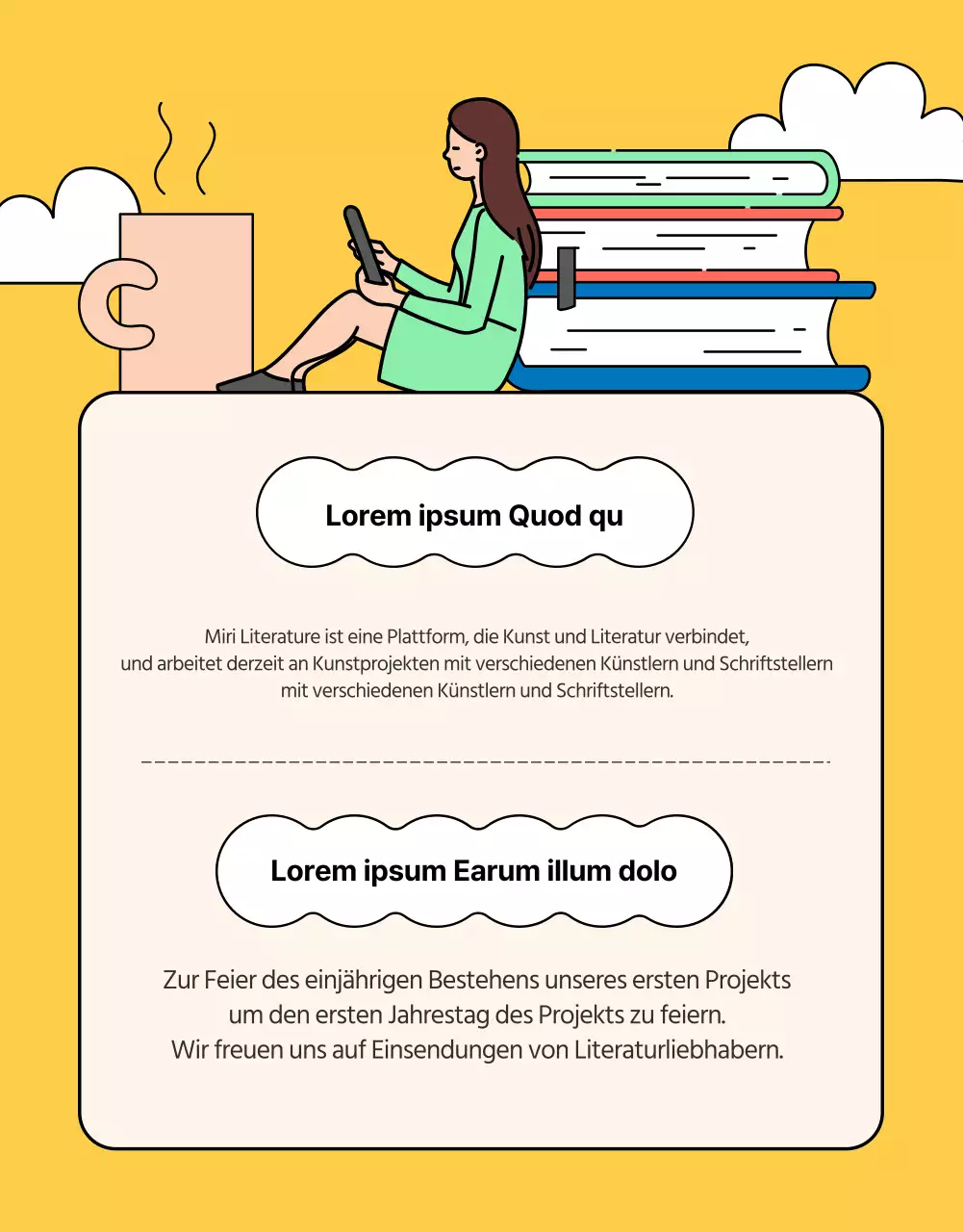 Wettbewerb für grüne und gelbe Buchillustrationen