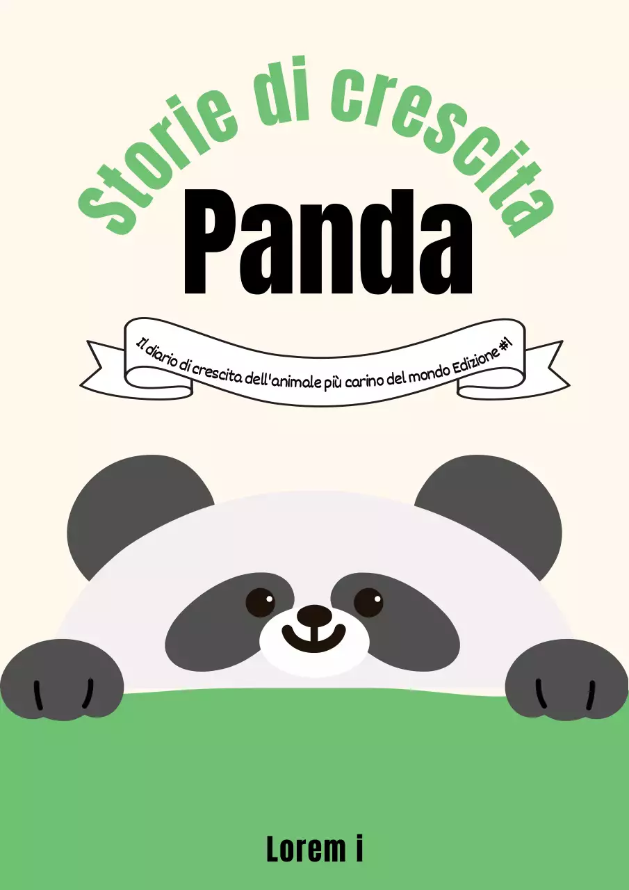 Una semplice copertina di libro in verde con il panda che cresce