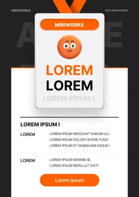 Moderne Stellenausschreibungen in Schwarz und Orange