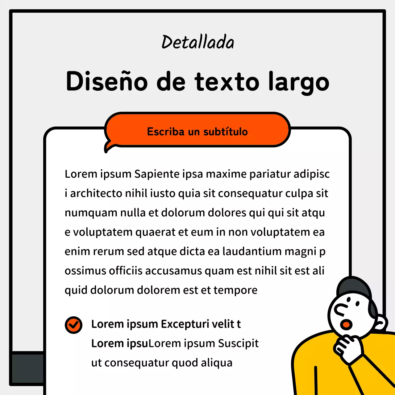 Ilustración básica y simpática con acentos azules, rojos y amarillos