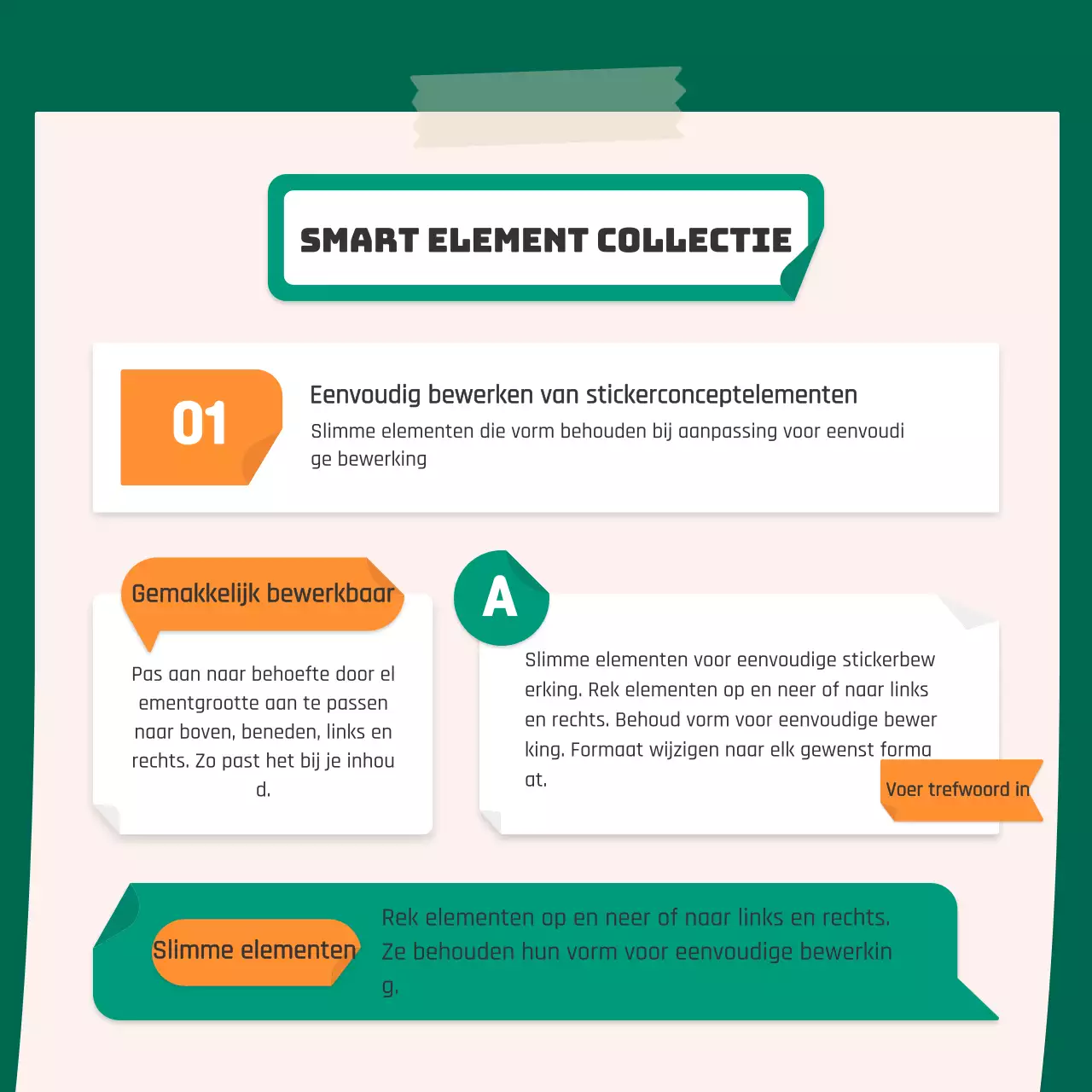 Een schattig oranje en groen stickerconcept voor het milieu CardNews