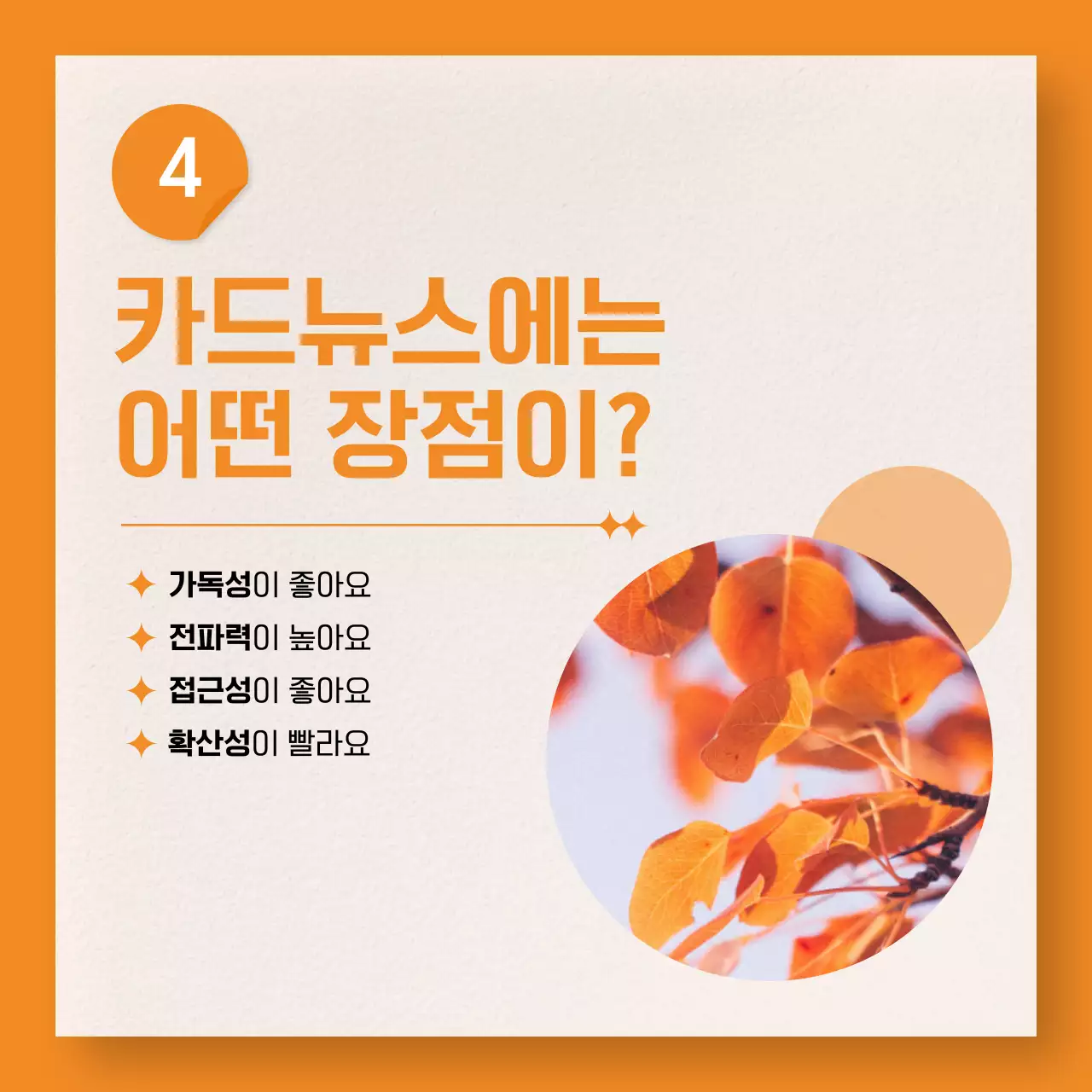 보라색과 주황색의 심플한 사진 프레임 마케팅 안내서