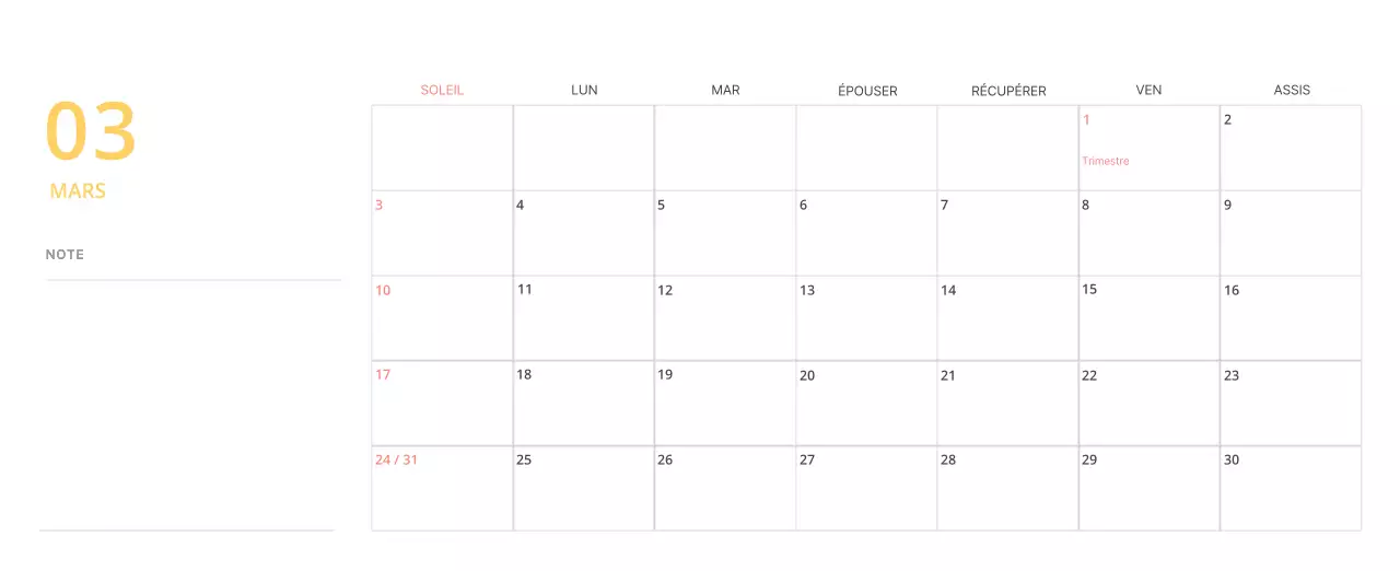 Calendrier de bureau illustré vert sur le thème de la famille