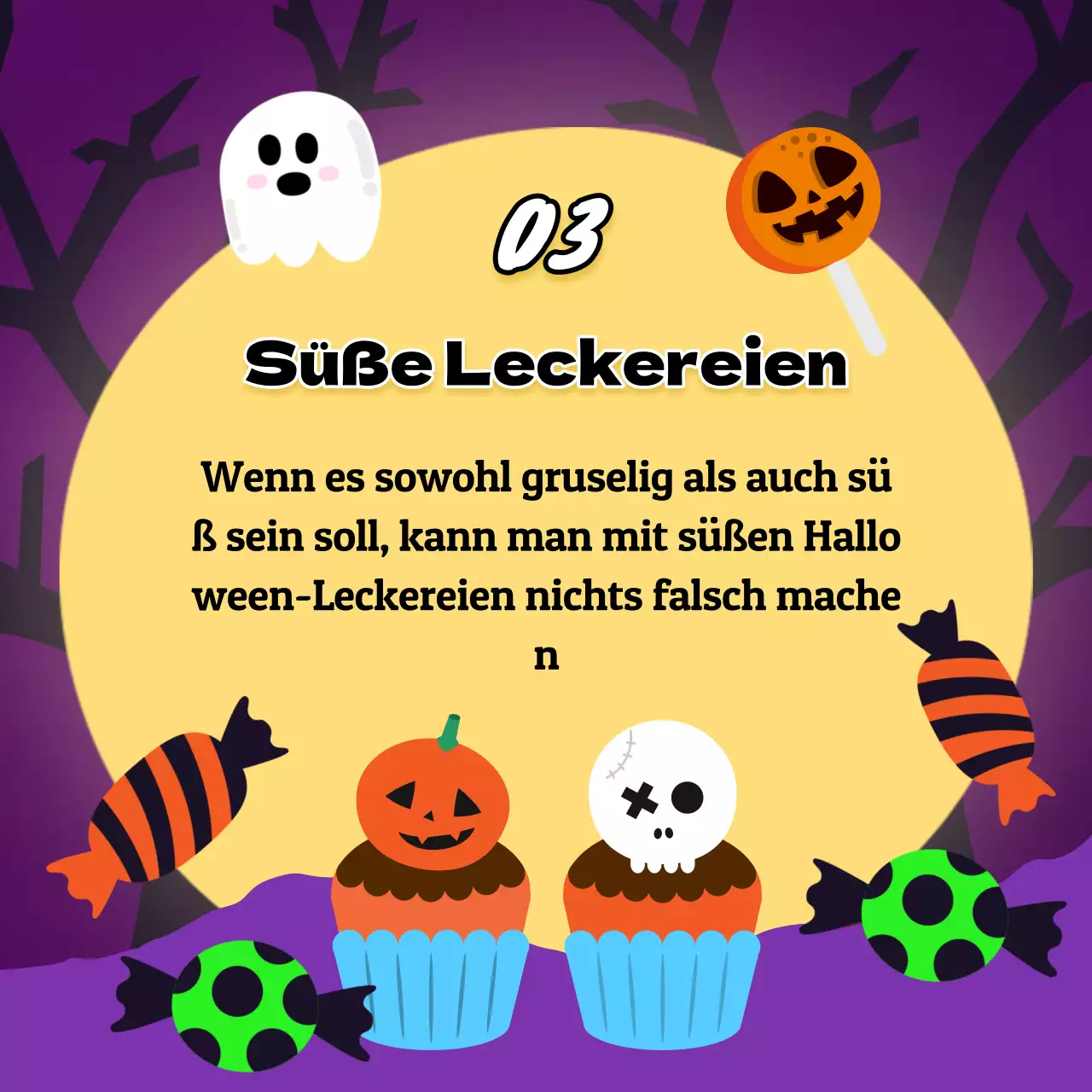 Fantasievolle Halloween-Dekoration in Orange und Schwarz