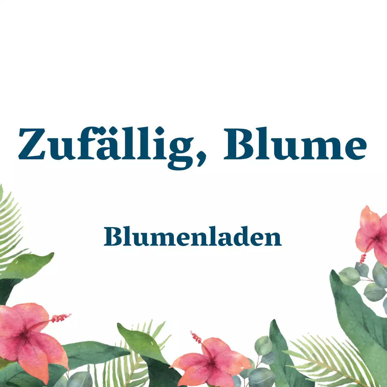 Zufällige Blumen in gedeckten Farben Ein einfaches Ladenschild mit Blumenladentext und floralen Illustrationen.
