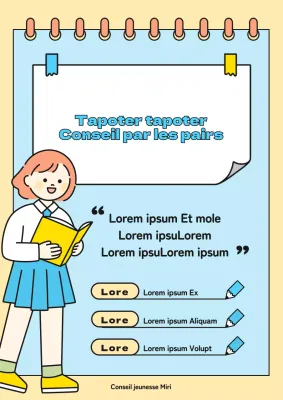 Illustration mignonne en bleu clair et jaune Recherche de pairs conseillers